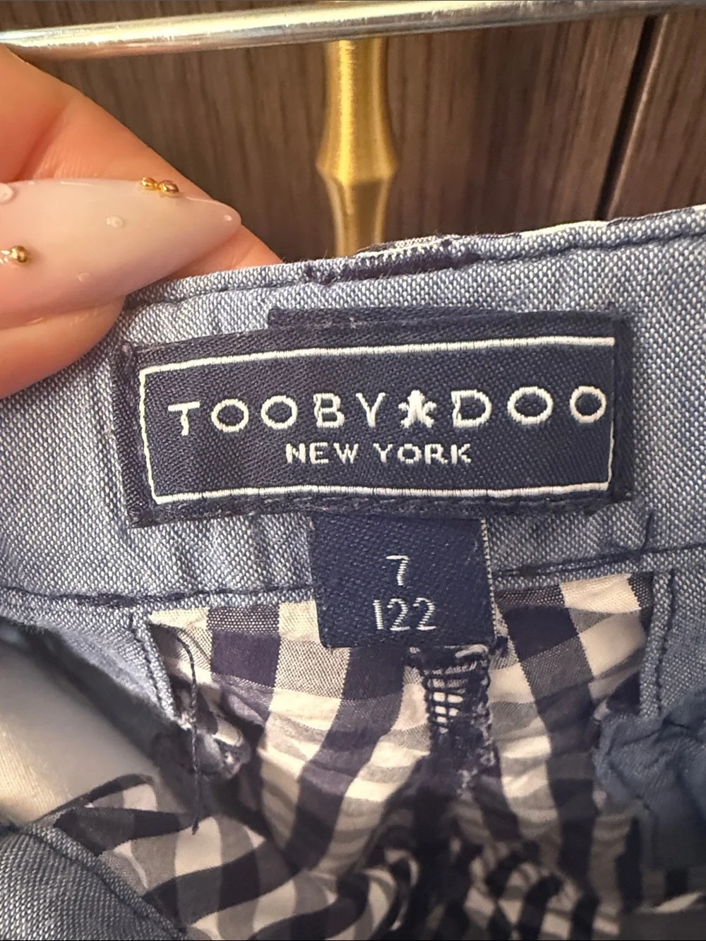 Toobydoo Navy & White Gingham Kids Shorts
